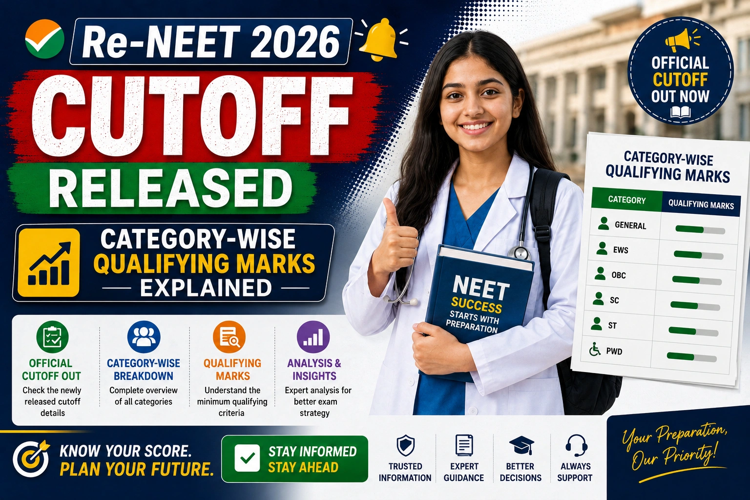 Re-NEET 2026 Cutoff Released: Category-Wise Qualifying Marks Explained